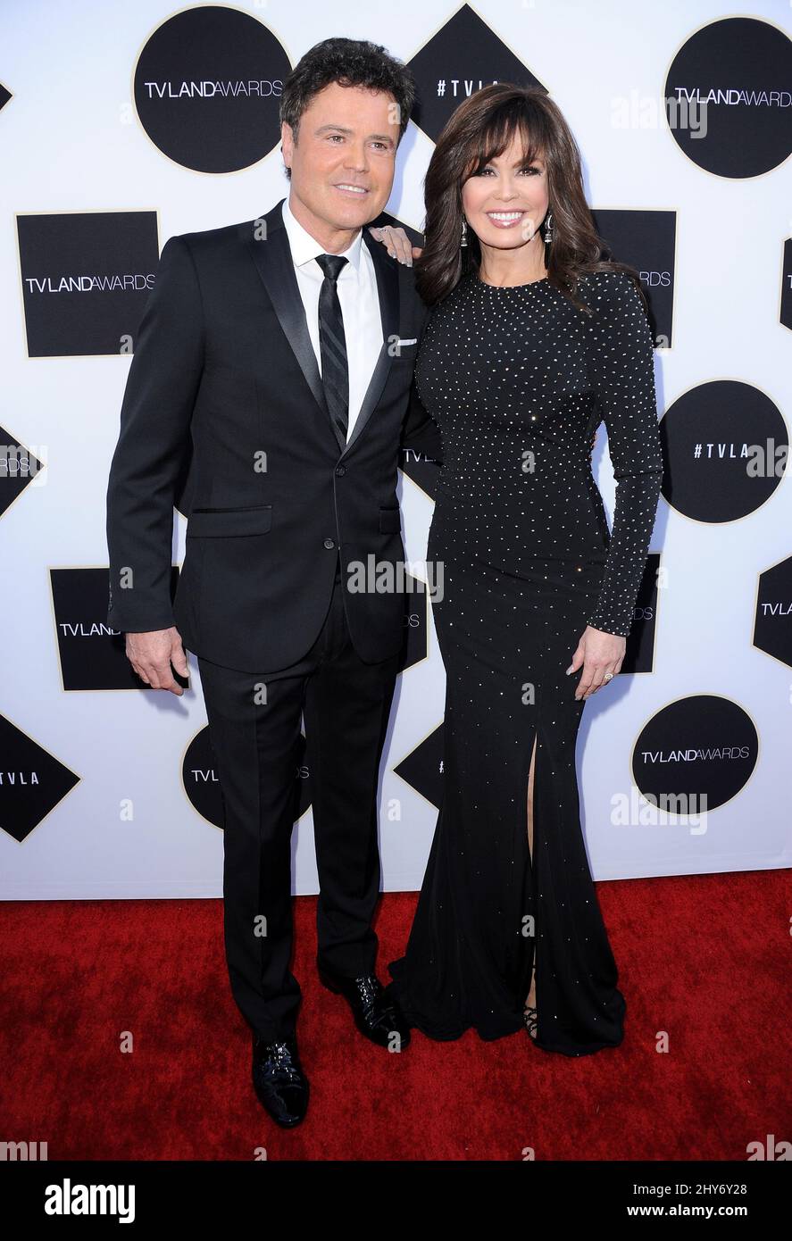 Donny Osmond, Marie Osmond attending 2015 TV LAND Awards - Arrivals held at Saban Theatre in Los Angeles, USA. Stock Photo