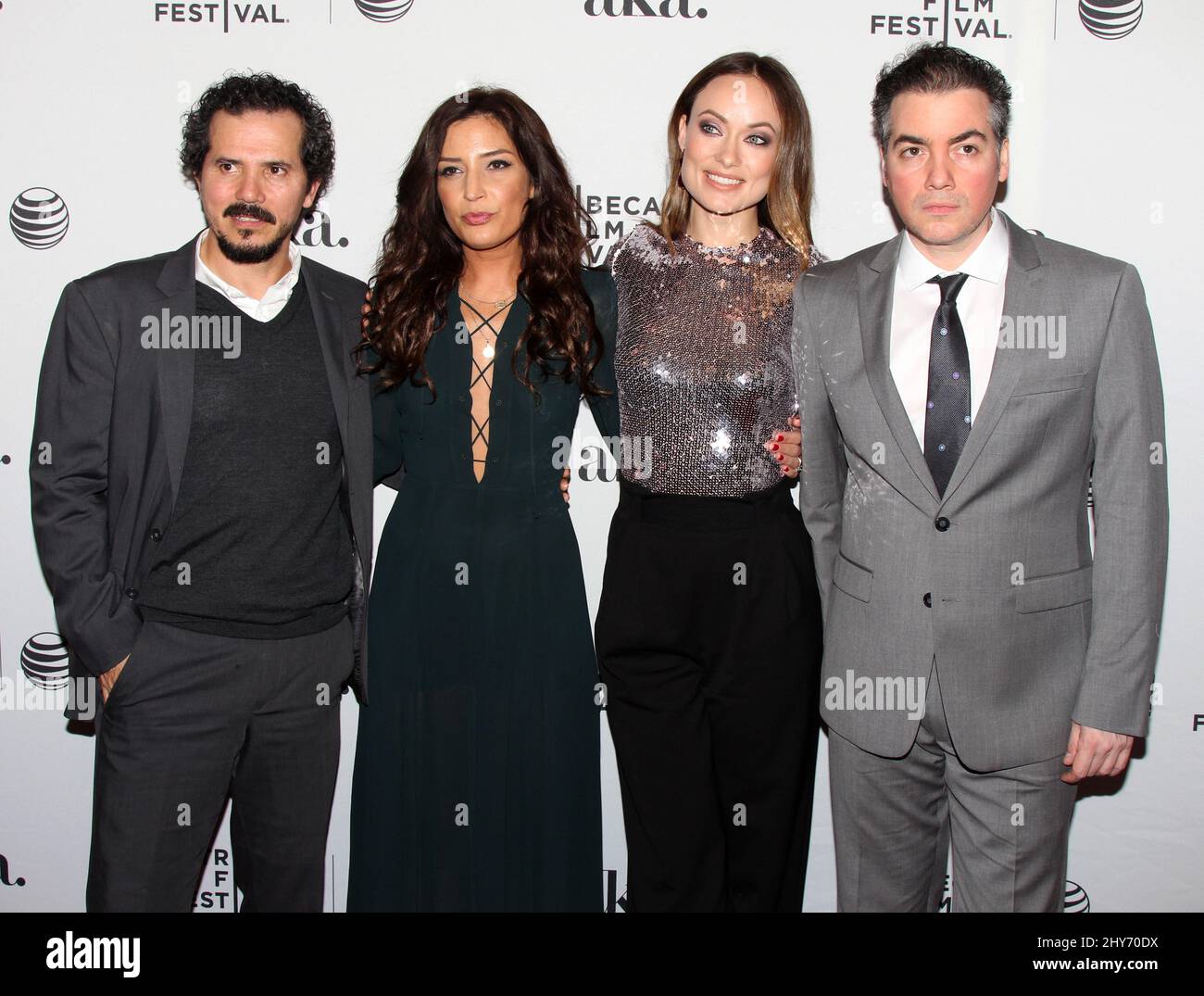 John Leguizamo, Reed Morano, Olivia Wilde and Kevin Corrigan attending the premiere of Narrative: Meadowland held at the SVA Theater in New York. Stock Photo