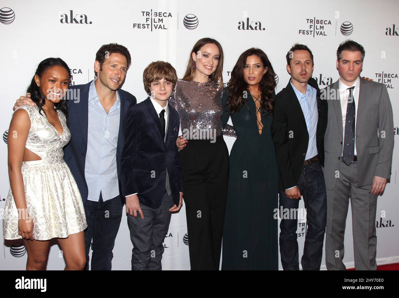 Eden Duncan-Smith, Mark Feuerstein, Ty Simpkins, Olivia Wilde, Reed Morano attending the premiere of Narrative: Meadowland held at the SVA Theater in New York. Stock Photo