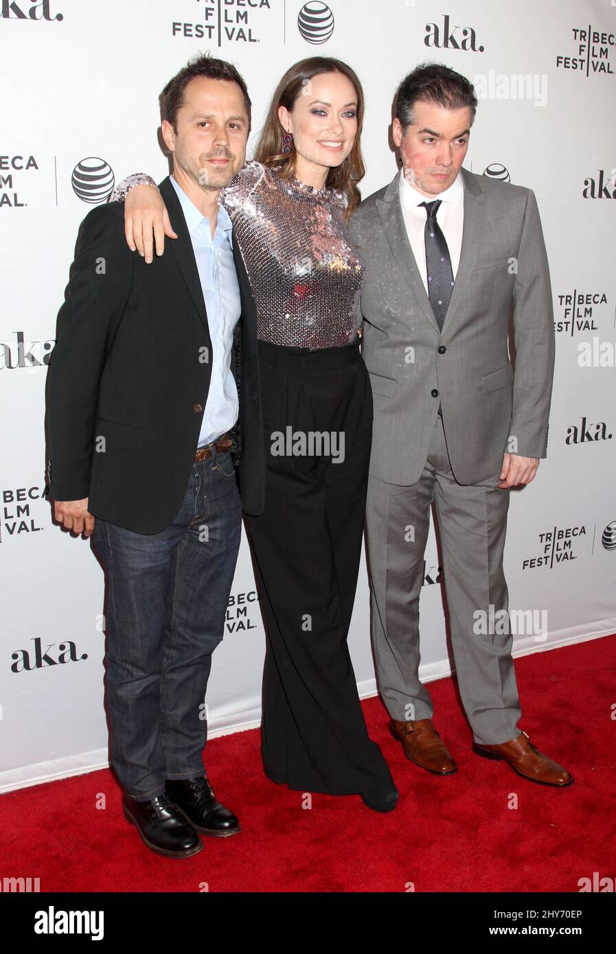 Giovanni Ribisi, Olivia Wilde and Kevin Corrigan attending the premiere of Narrative: Meadowland held at the SVA Theater in New York. Stock Photo