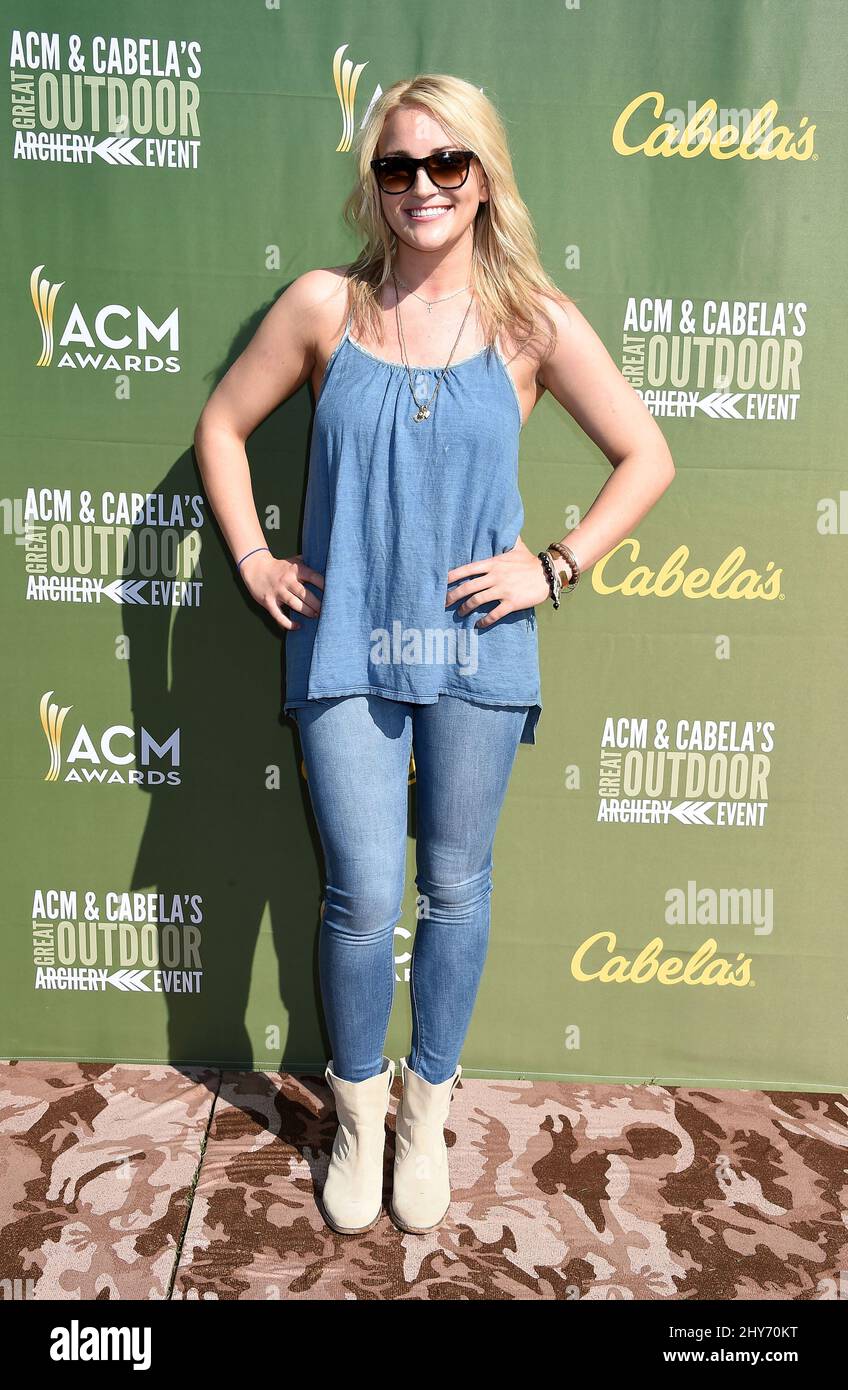 Jamie Lynn Spears attending the 3rd Annual ACM & Cabela's Great Outdoor Archery event hosted by Luke Bryan and Justin Moore held at the Rangers Youth Ballpark in Arlington, Texas. Stock Photo