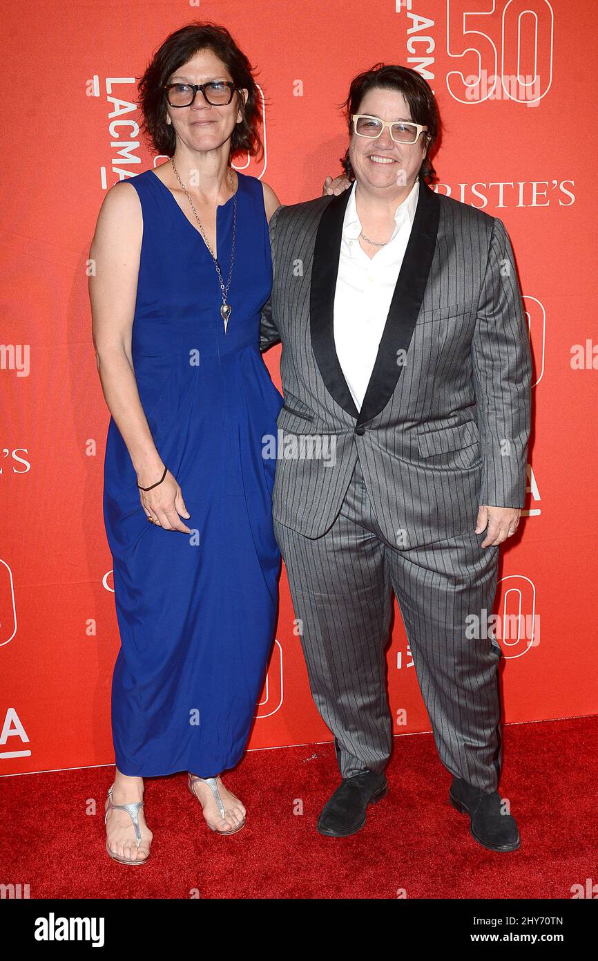 Catherine Opie and Julie Burleigh attending LACMA's 50th Anniversary Gala in Los Angeles, California. Stock Photo