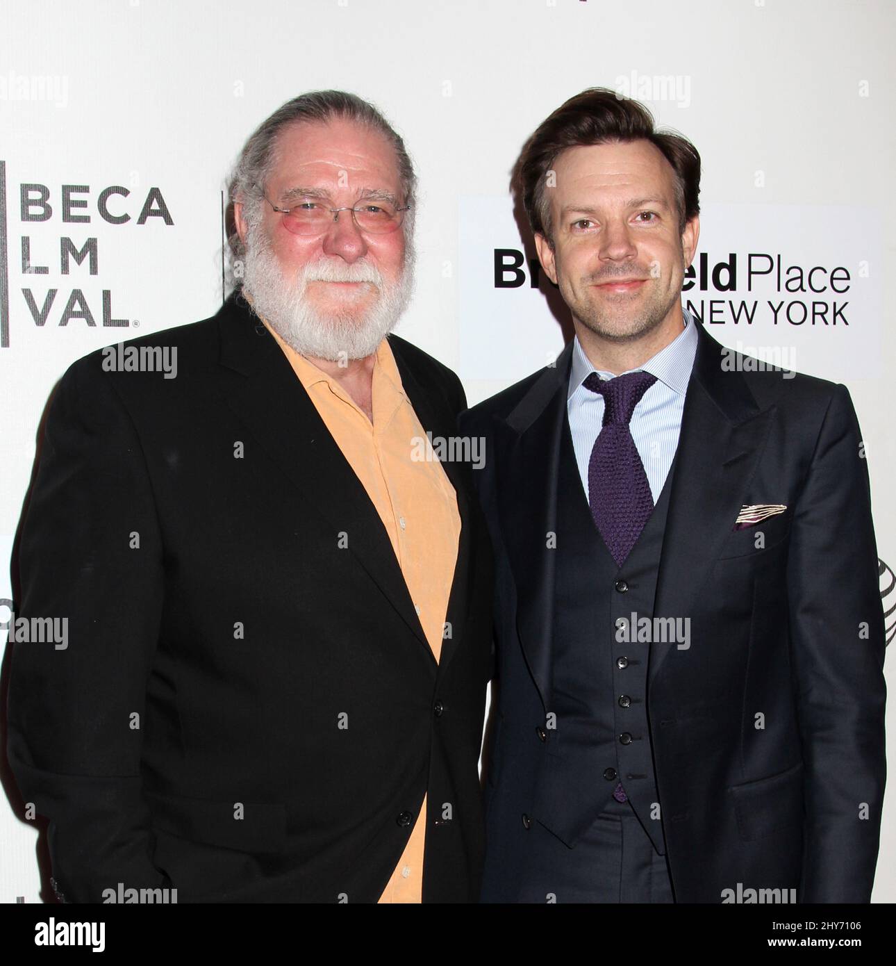 Richard Mauser and Jason Sudeikis attending the premiere of 'Tumbledown' at the 2015 Tribeca Film Festival Stock Photo