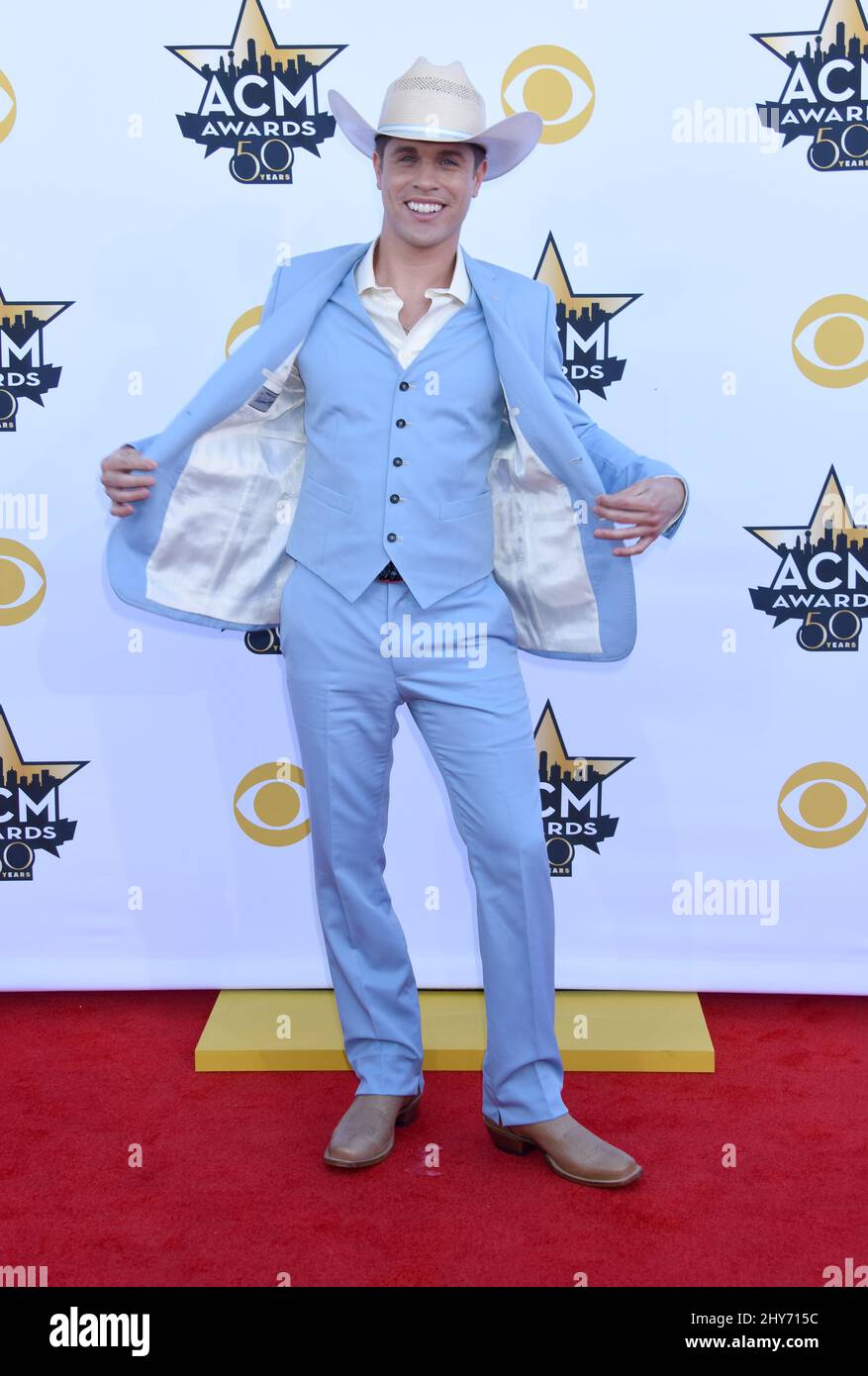Dustin Lynch attending the 50th Academy of Country Music Awards held at