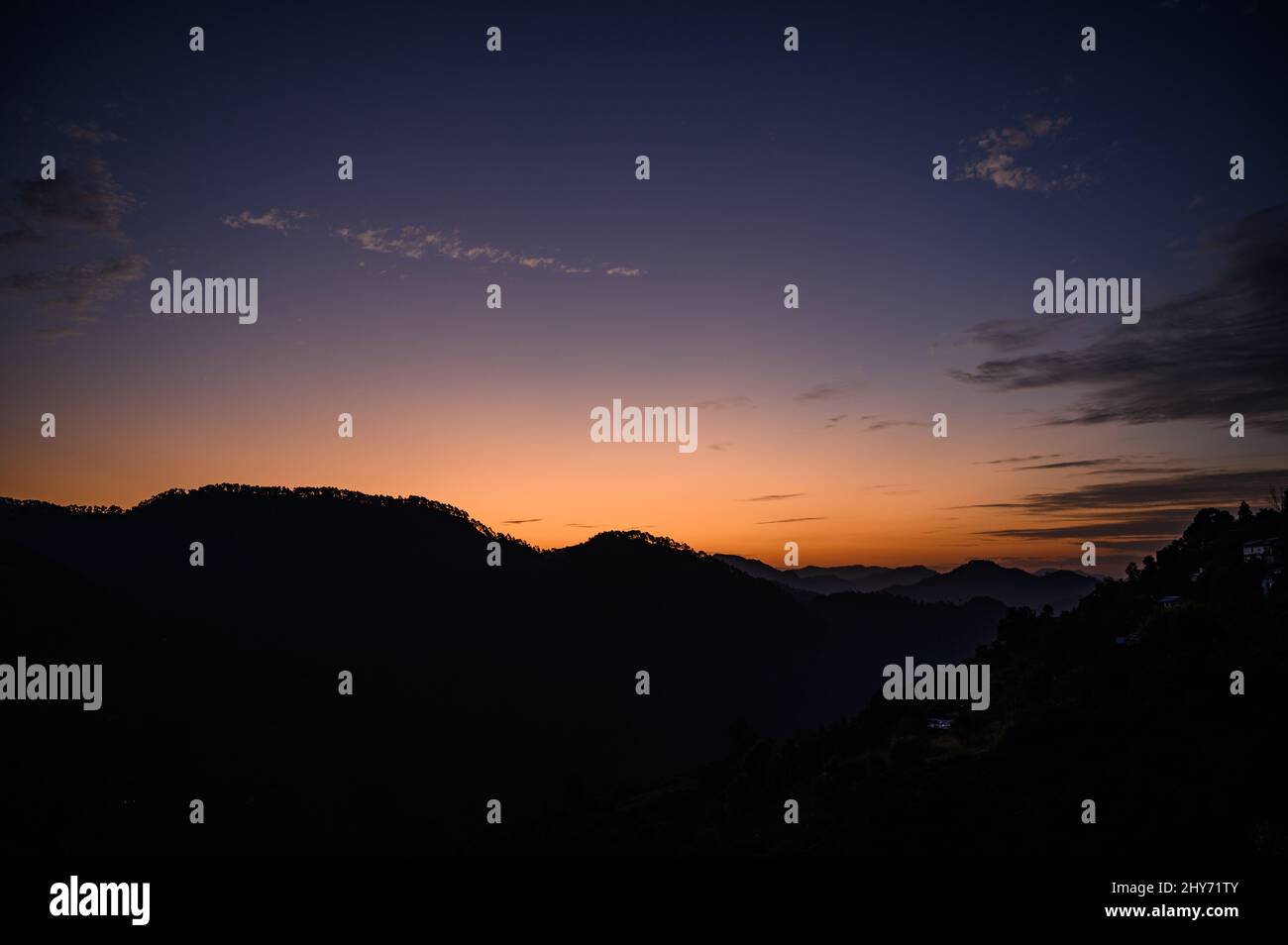 Beautiful shot silhouette mountains hi-res stock photography and images ...