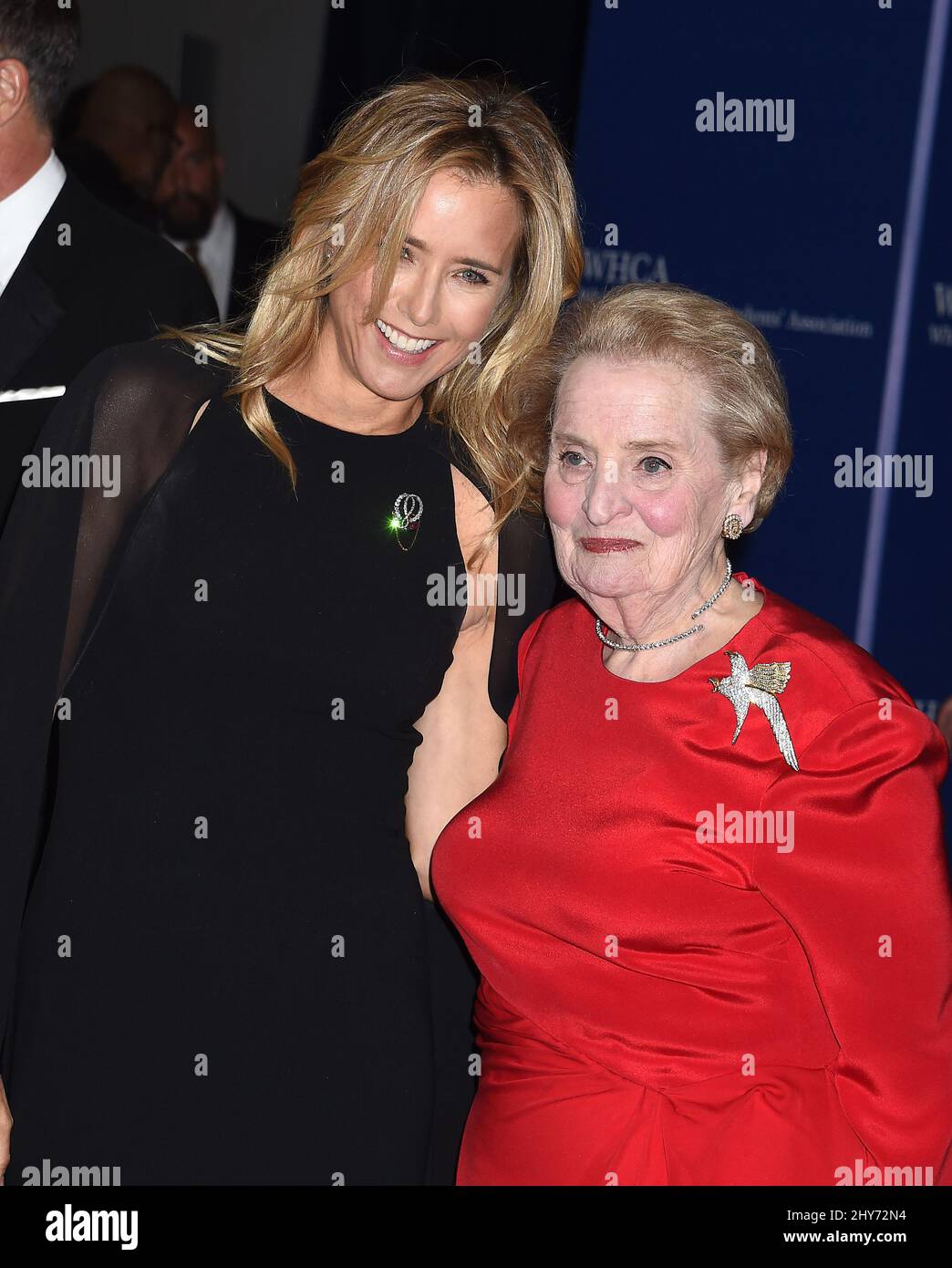 Tea Leoni & Madeline Albright attends the White House Correspondents Association Dinner 2015 held at the Hilton Hotel. Stock Photo