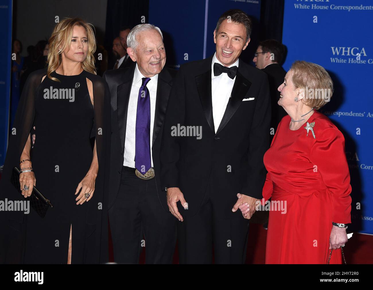 Tea Leoni, Bob Woodard, Tim Daly & Madeline Albright attends the White House Correspondents Association Dinner 2015 held at the Hilton Hotel. Stock Photo