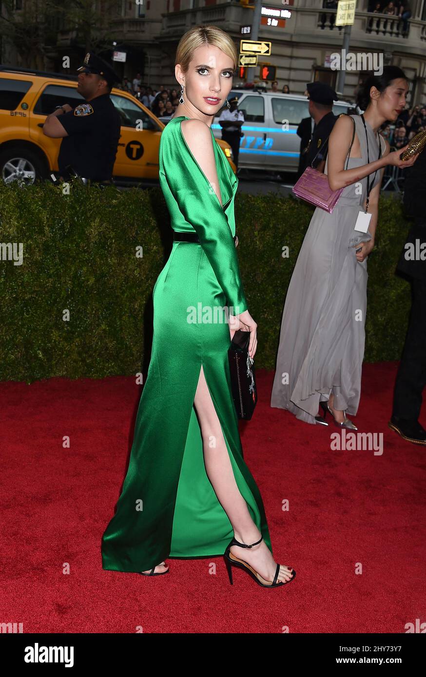 Green satin dress hi-res stock photography and images - Alamy