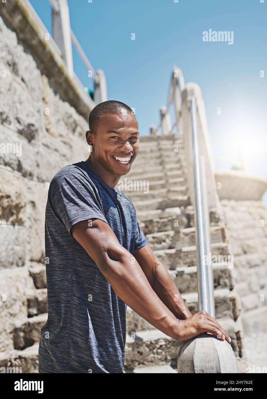 Portrait happy sporty adult hi-res stock photography and images - Alamy