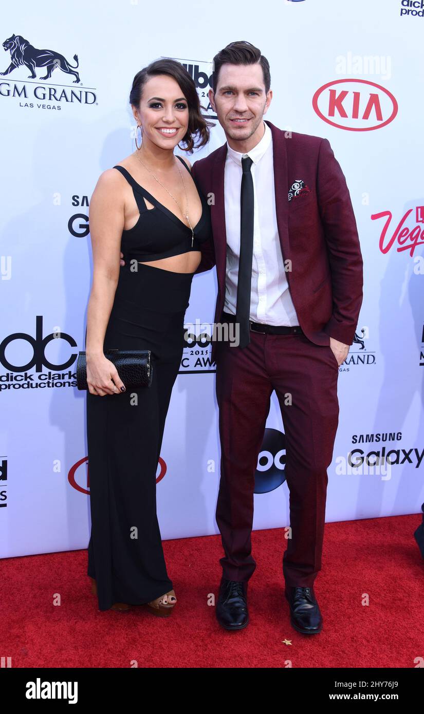 Andy Grammer and Aijia Lise arriving at the 2015 Billboard Music Awards held at the MGM Grand Garden Arena Stock Photo