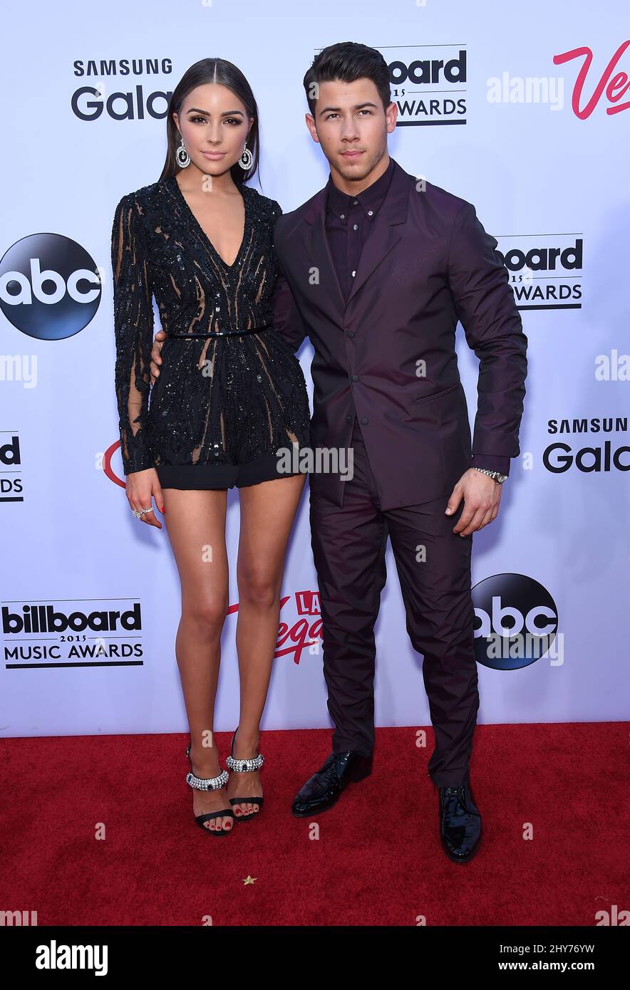 Nick Jonas & Olivia Culpo arriving at the 2015 Billboard Music Awards ...