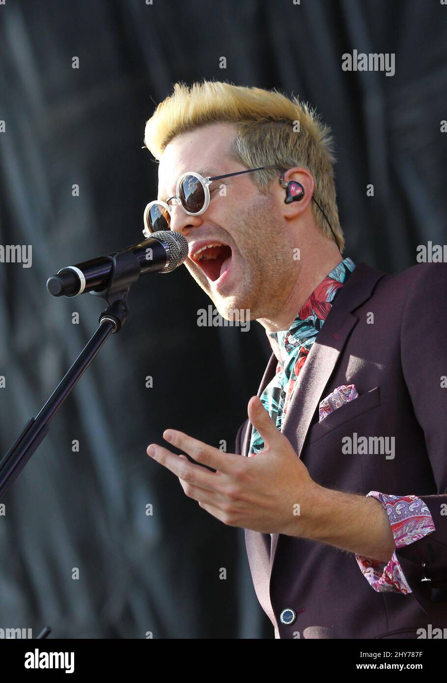 Mayer Hawthorne performing during the Rock in Rio USA at the MGM Resorts Festival Grounds in Las Vegas, USA. Stock Photo
