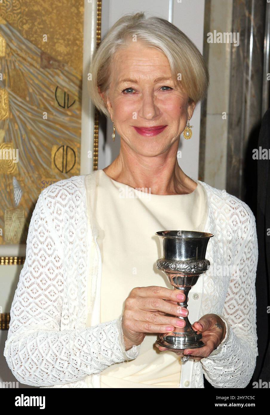 Helen Mirren attending a photocall honouring her role in 'Woman In Gold' at the Neue Galerie in New York. Stock Photo