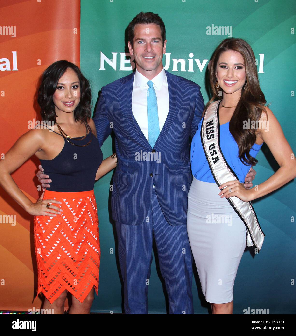 Cheryl Burke, Thomas Roberts and Nia Sanchez attending the 2015 NBC New York Summer Press Day held at the Four Seasons Hotel in New York, USA. Stock Photo