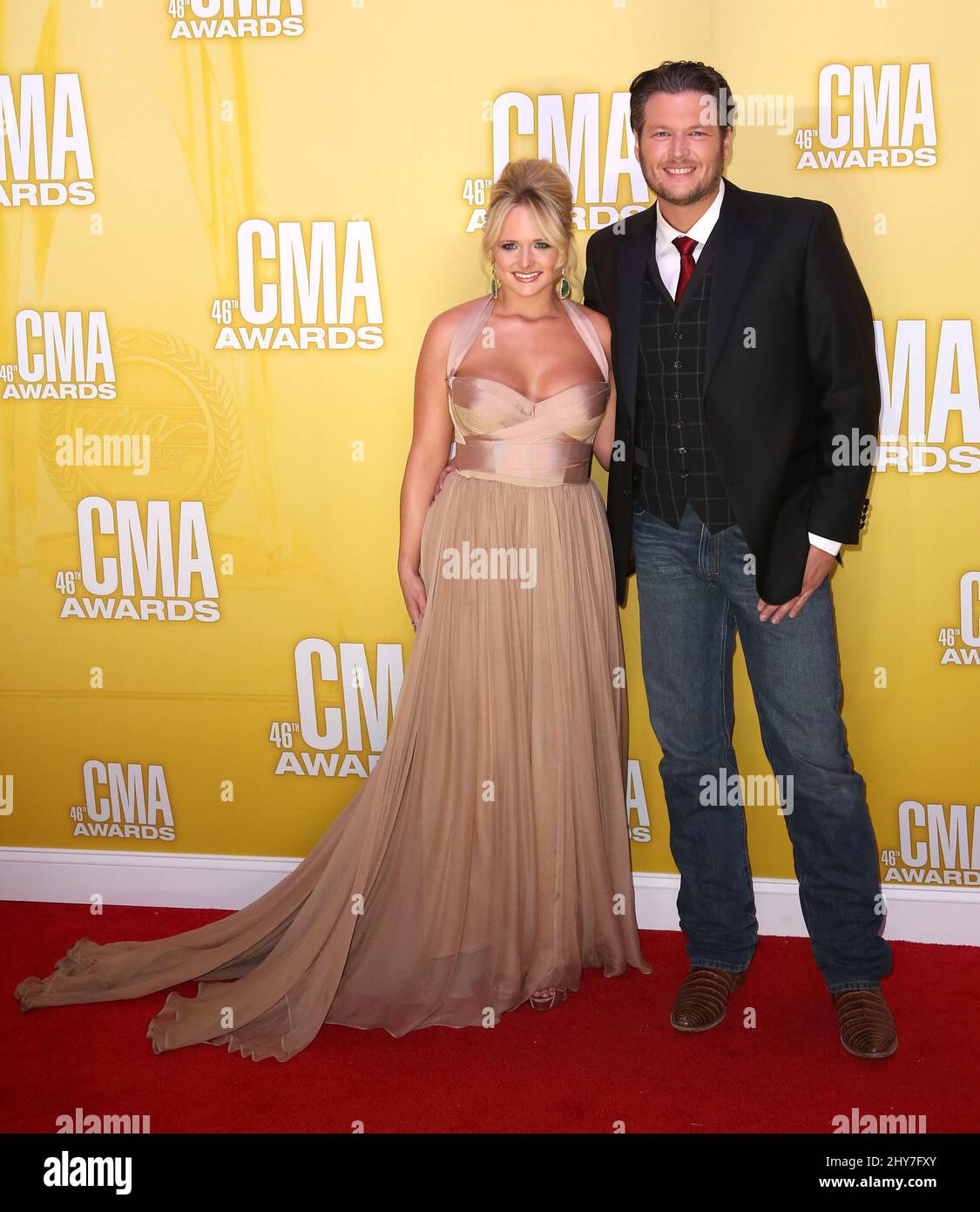 November 1, 2012 Nashville, Tn. Miranda Lambert and Blake Shelton 46th Annual CMA Awards held at the Bridgestone Arena Stock Photo