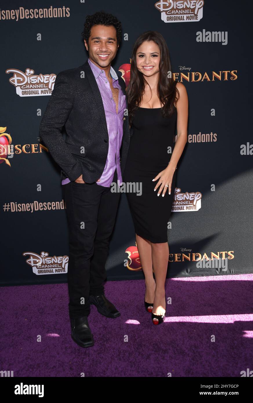 Corbin Bleu & Sasha Clements attending the premiere of Descendants in Burbank, California. Stock Photo