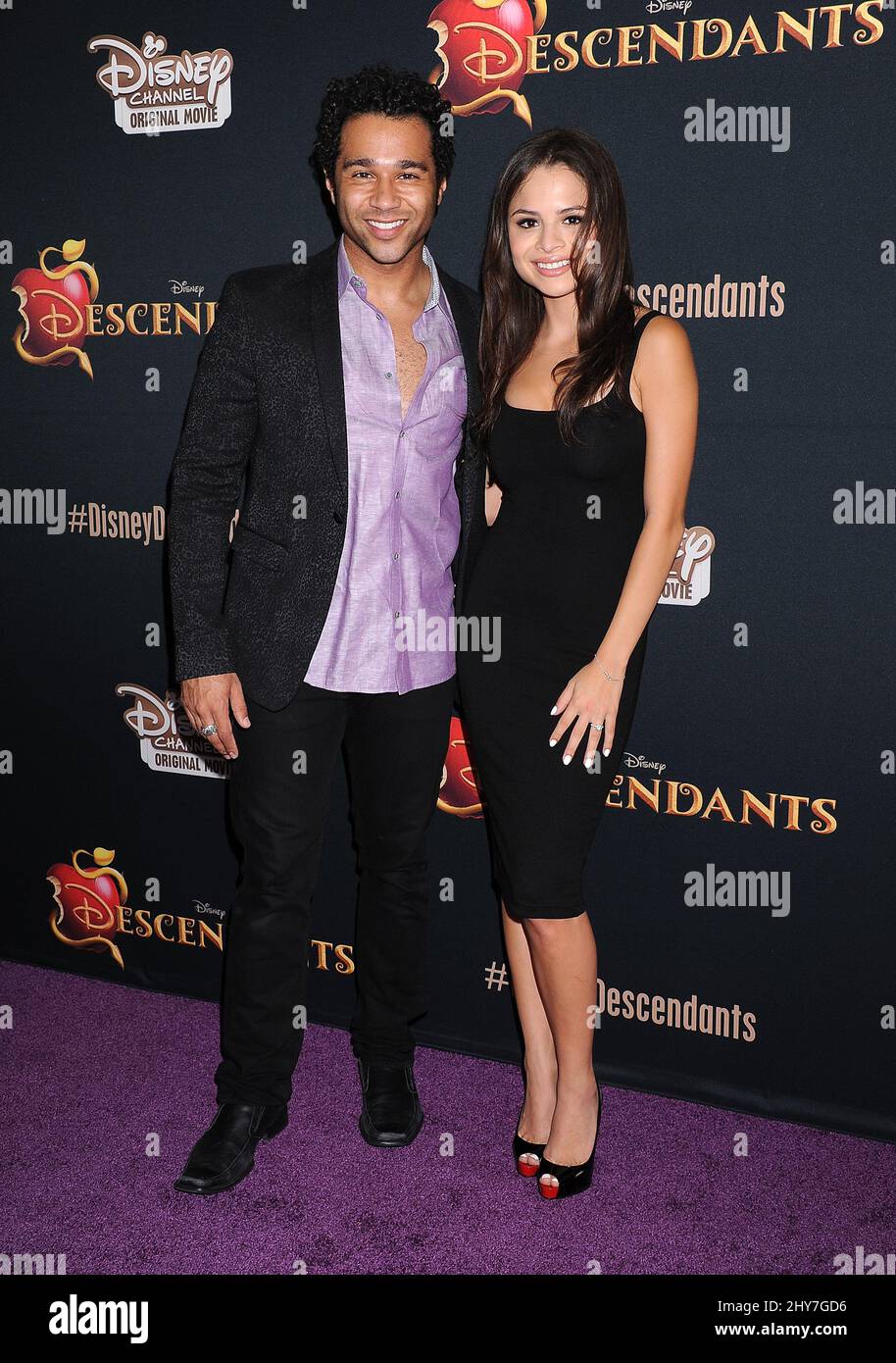 Corbin Bleu and Sasha Clements attending the premiere of Descendants in Burbank, California. Stock Photo