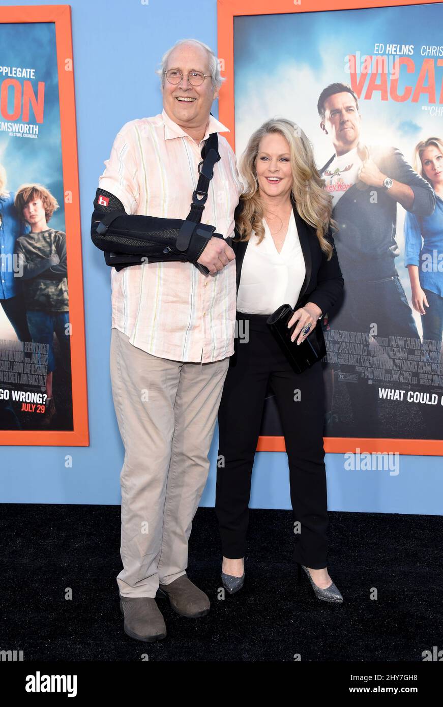 Chevy Chase and Beverly D'Angelo arriving for the Vacation premiere