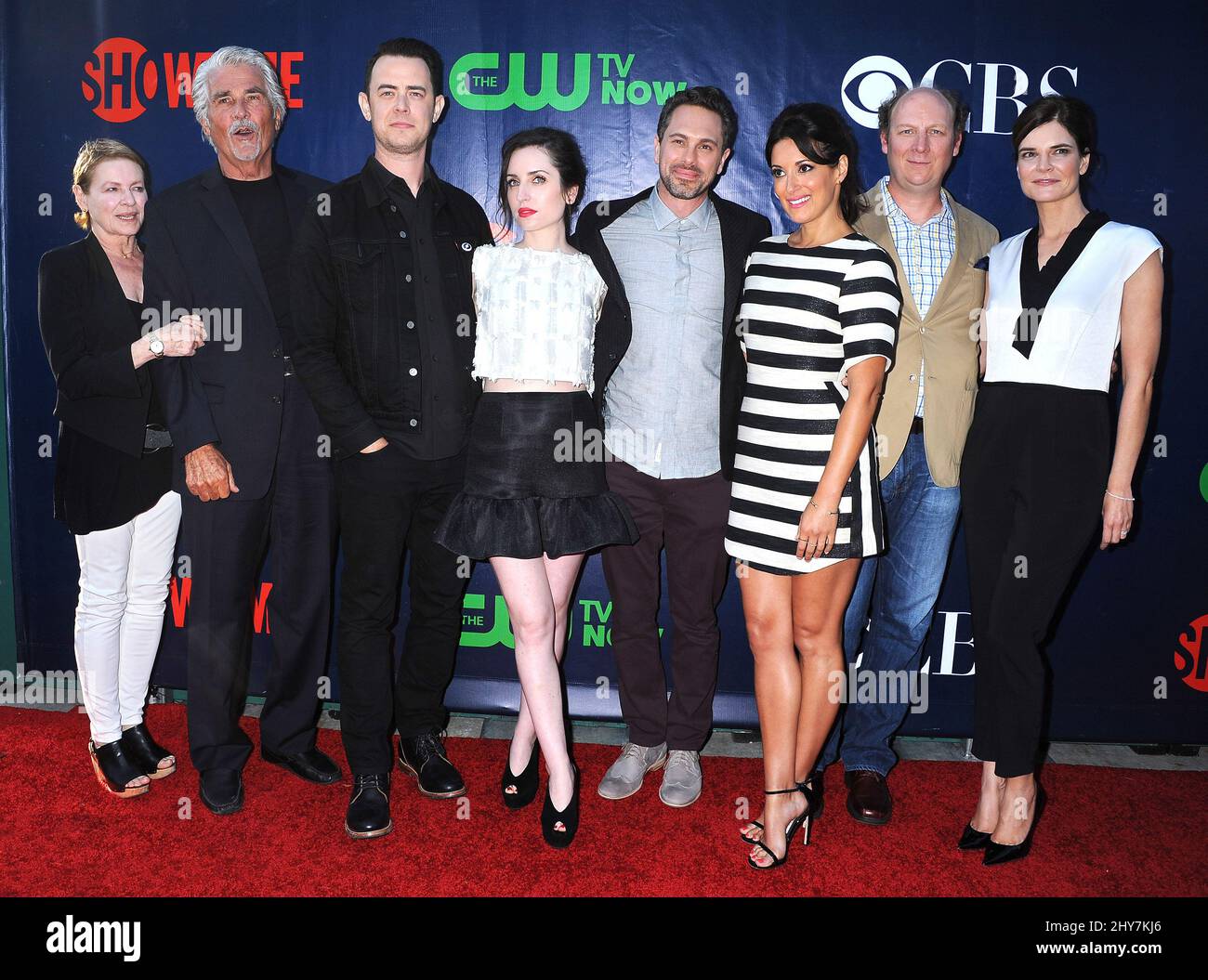 Dianne Wiest, James Brolin, Colin Hanks, Zoe Lister-Jones, Thomas Sadoski, Angelique Cabral, Dan Bakkedahl and Betsy Brandt attending the CBS, The CW and Showtime Summer TCA press tour. Stock Photo