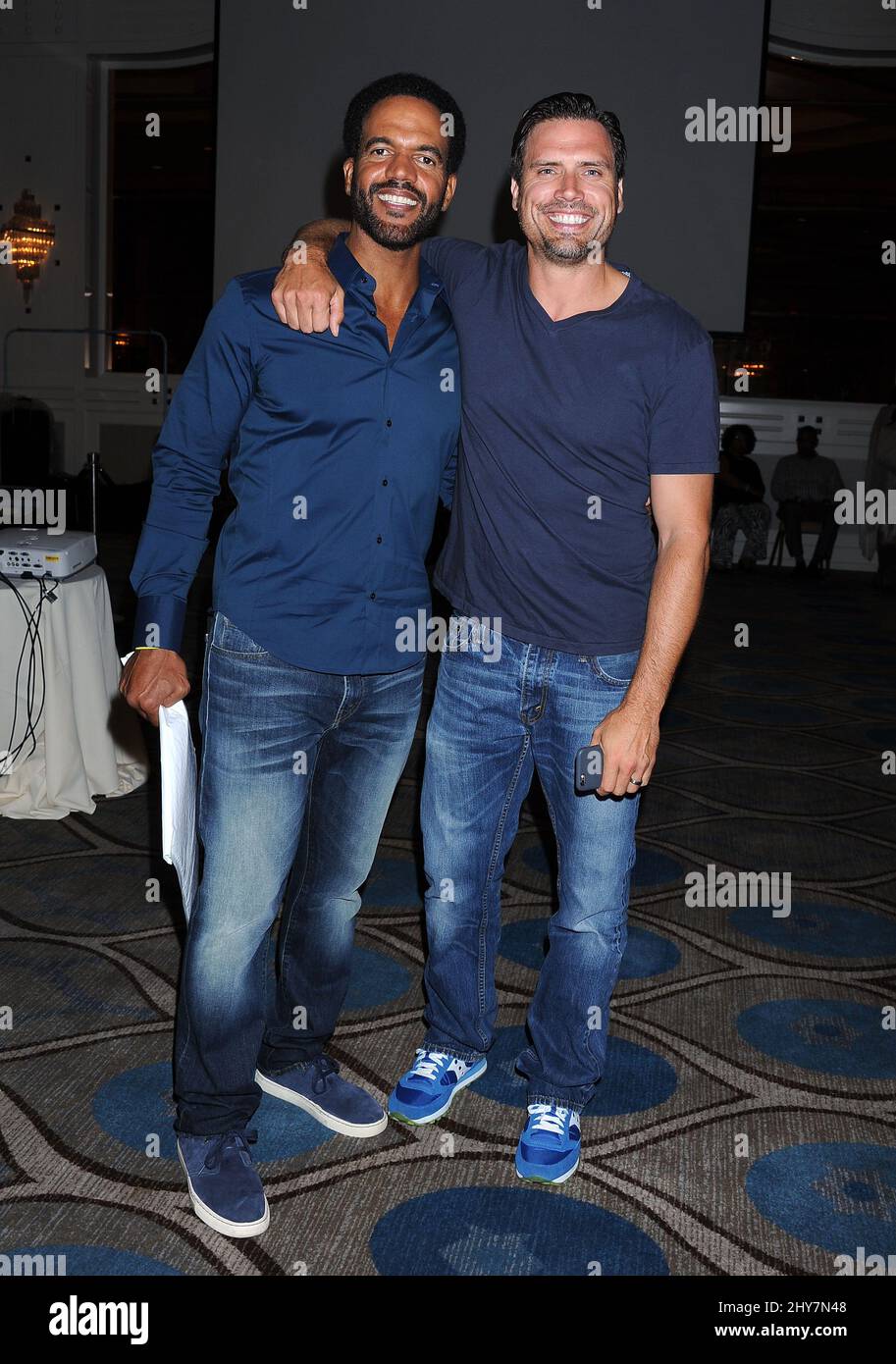 Kristoff St. John and Joshua Morrow attending 'The Young and the Restless' Fan Club Event Stock Photo