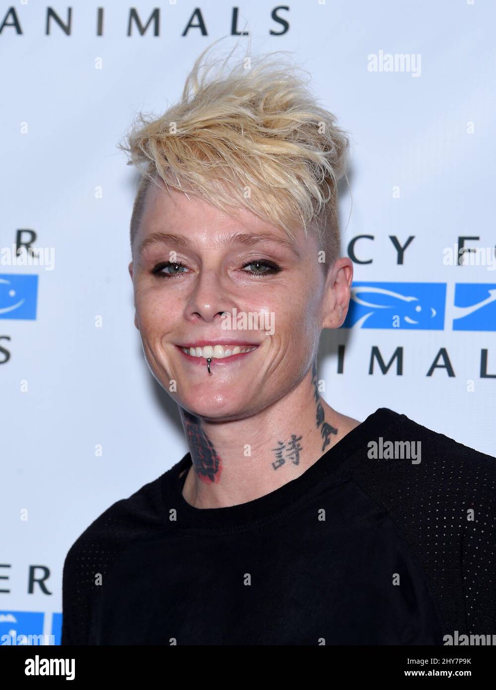 Otep Shamaya attents Mercy for Animals presents 'Hidden Heroes' Gala held at the Unici Casa. Stock Photo