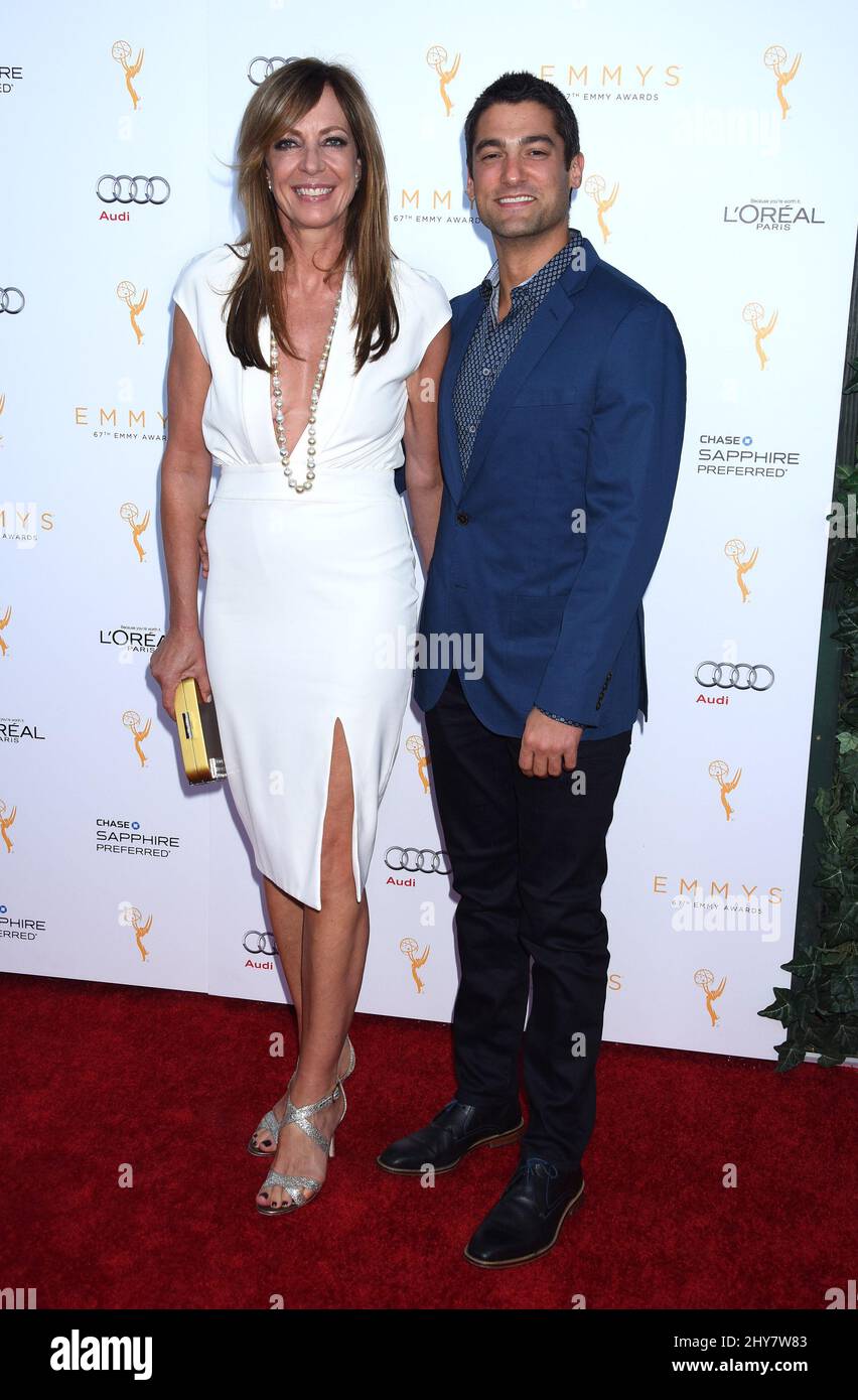 Allison Janney and Philip Joncas arriving at the Television Academy's 67th Emmy Awards Performers Nominee Reception held at Spectra by Wolfgang Puck at the Pacific Design Center Stock Photo