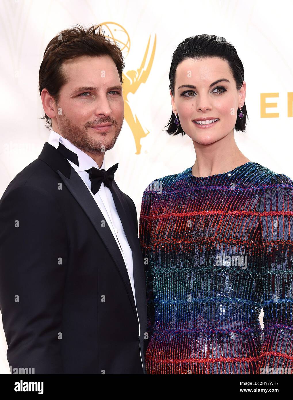 Peter Facinelli and Jaimie Alexander arrives at the 67th Primetime Emmy
