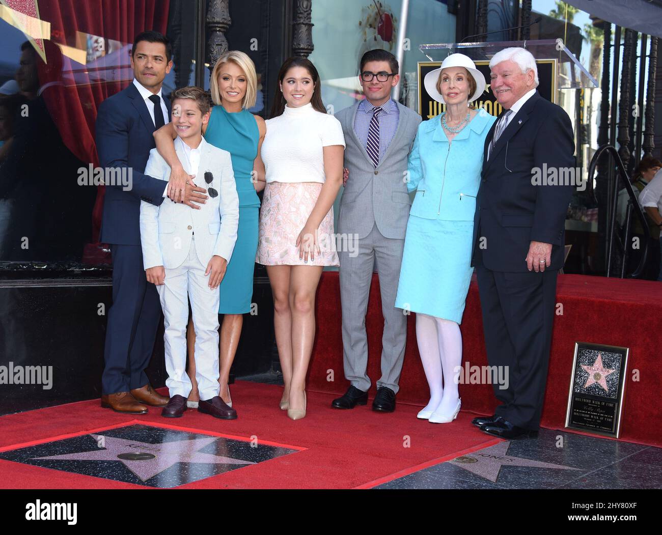 Mark Consuelos, Joaquin Consuelos, Kelly Ripa, Lola Consuelos, M attends  the Kelly Ripa Hollywood Walk of Fame Star Ceremony Stock Photo - Alamy, image size:1300x1051