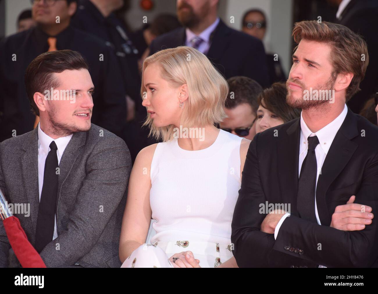 Liam Hemsworth and Josh Hutcherson attend The Hunger Games