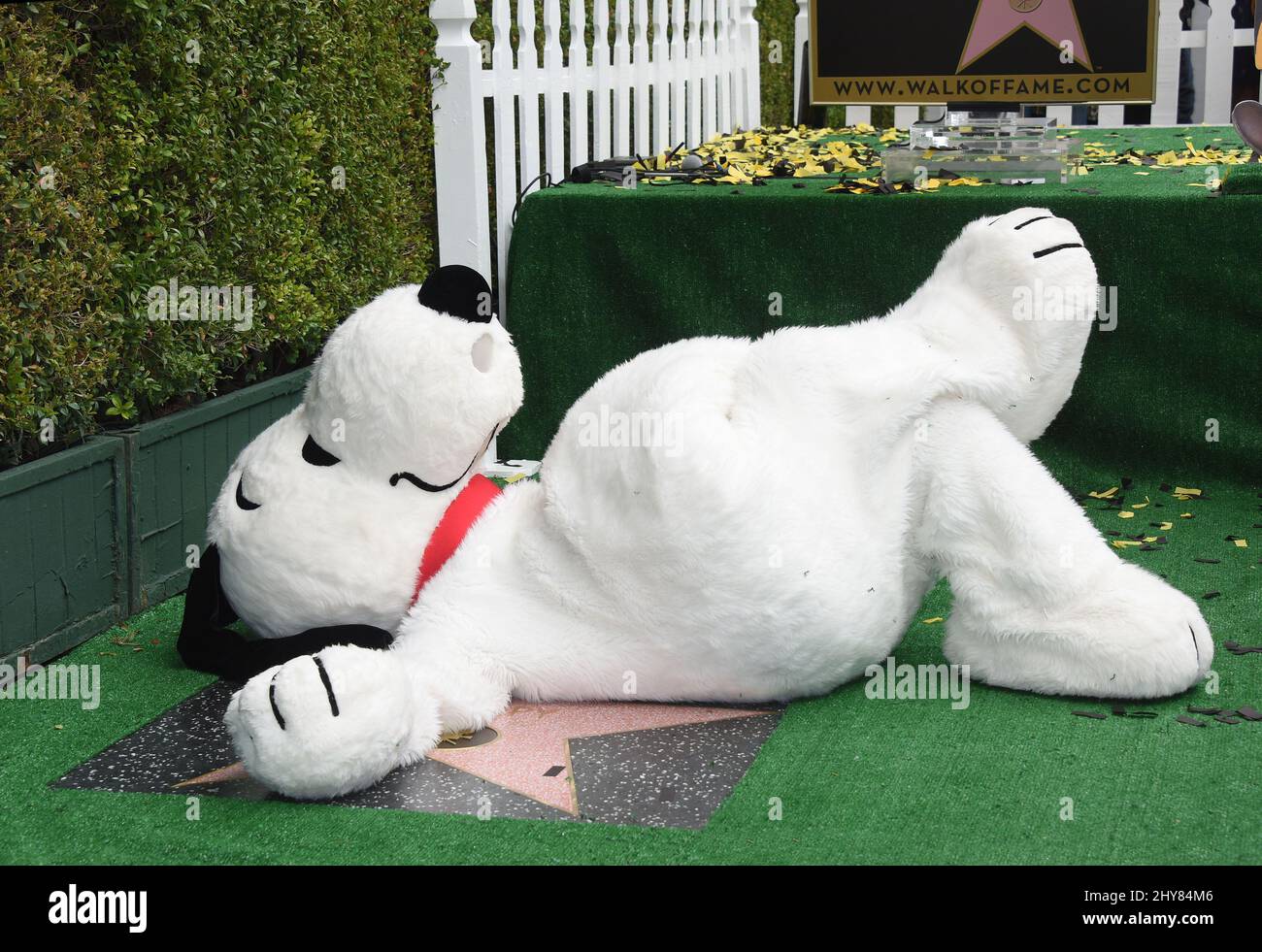 Snoopy Snoopy Hollywood Walk of Fame Star Ceremony. His star was placed next to his creator Charles M. Schulz' star. Stock Photo