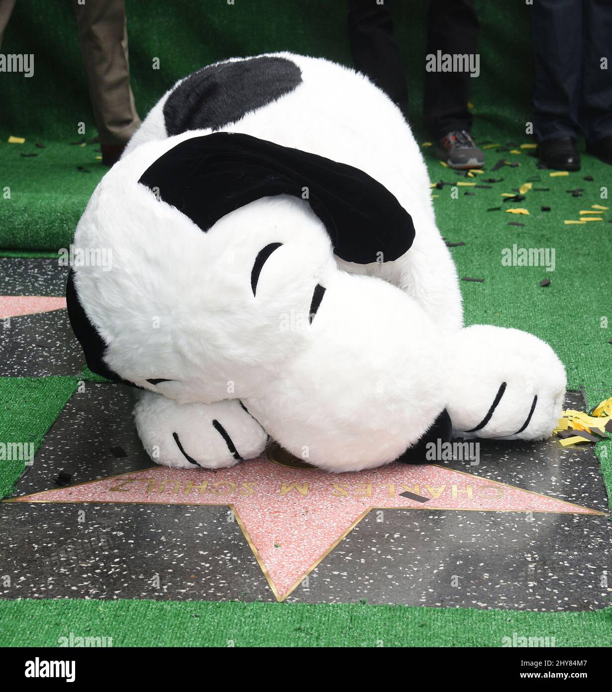 Snoopy's Star Snoopy Hollywood Walk of Fame Star Ceremony. Paying tribute to creator Charles M. Schulz' star. Stock Photo