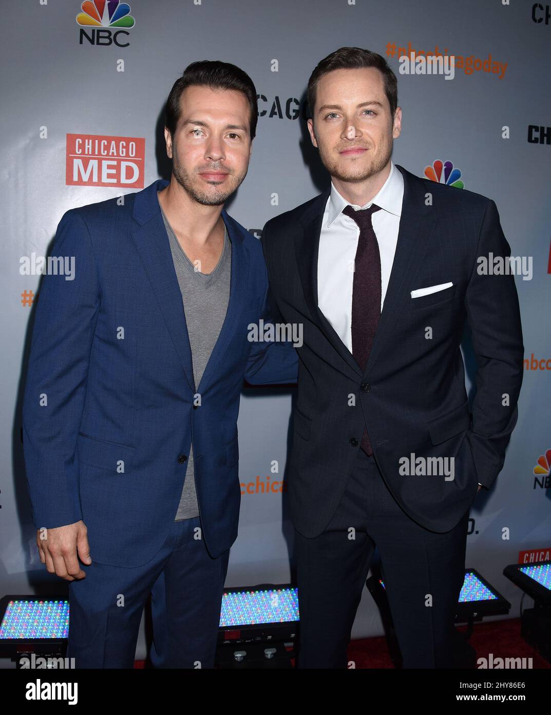 John Seda And Jesse Lee Soffer Nbc S Chicago Fire Chicago P D And Chicago Med Celebration Stock Photo Alamy
