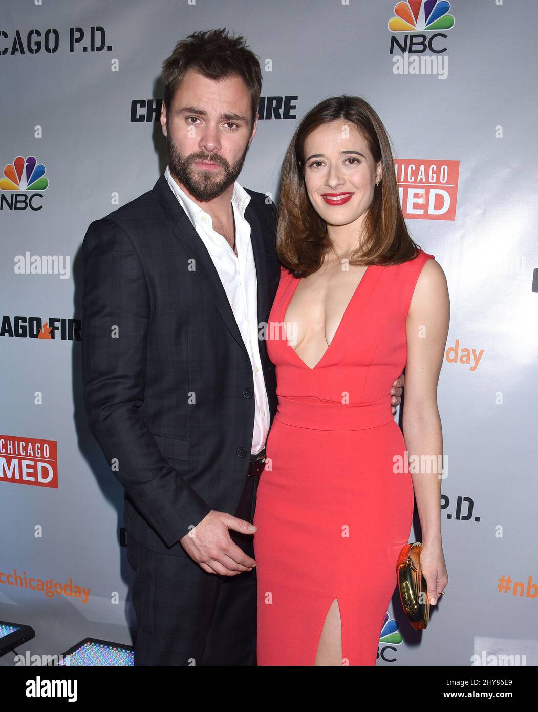 Patrick John Flueger and Marina Squerciati NBC's 'Chicago Fire', 'Chicago P.D.' and 'Chicago Med' celebration Stock Photo