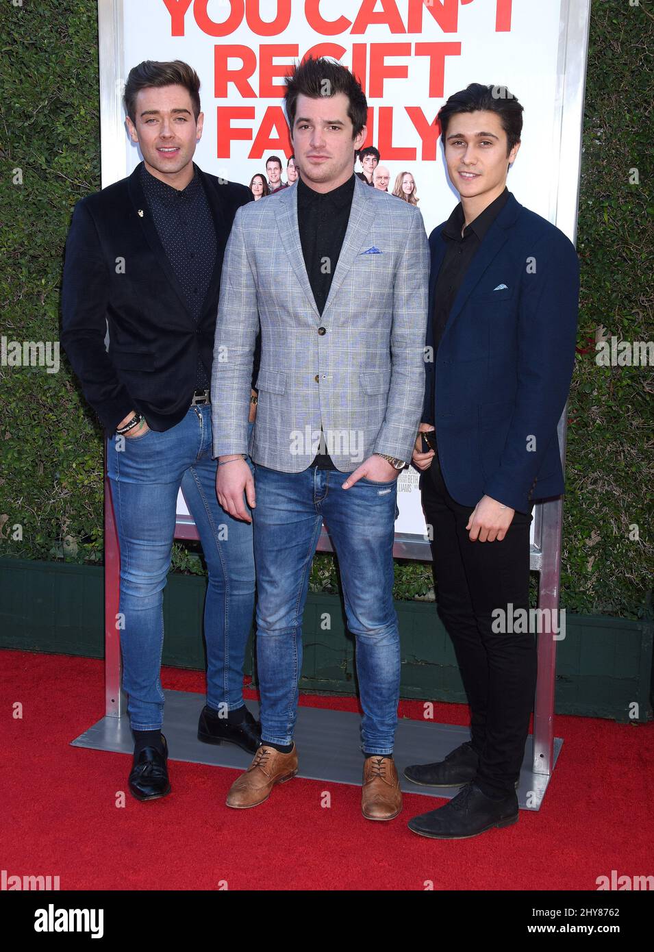Kristofer James, Kyle Carpenter and Aleskey Lopez of The Scheme attending CBS Films' 'Love the Coopers' premiere held at Park Plaza at The Grove Stock Photo