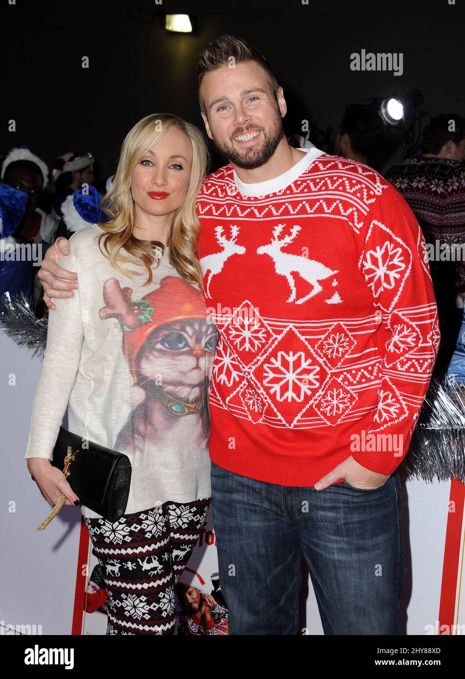 Aaron Hill, Chelsea Hill attending "The Night Before" Los Angeles Premiere  held at The Theatre At The Ace Hotel Stock Photo - Alamy