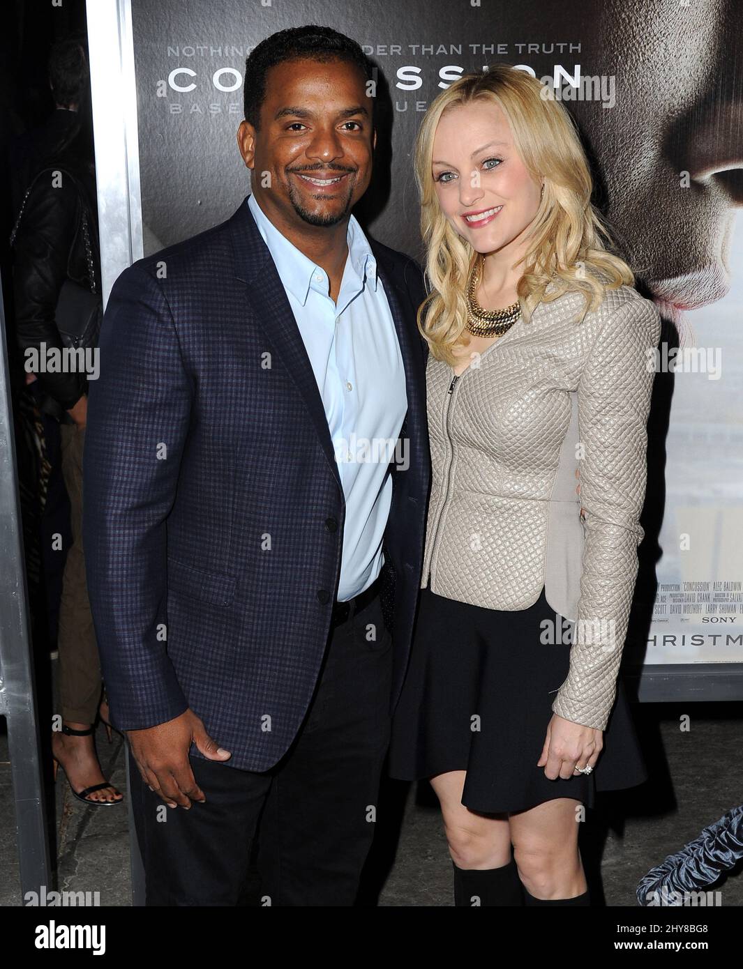 Alfonso Ribeiro, Angela Unkrich attending a "Concussion" Special
