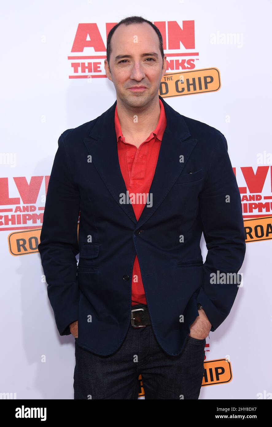 Tony Hale 'Alvin and the Chipmunks: The Road Chip' Los Angeles Premiere held at the Zanuck Theater on the Fox Lot. Stock Photo