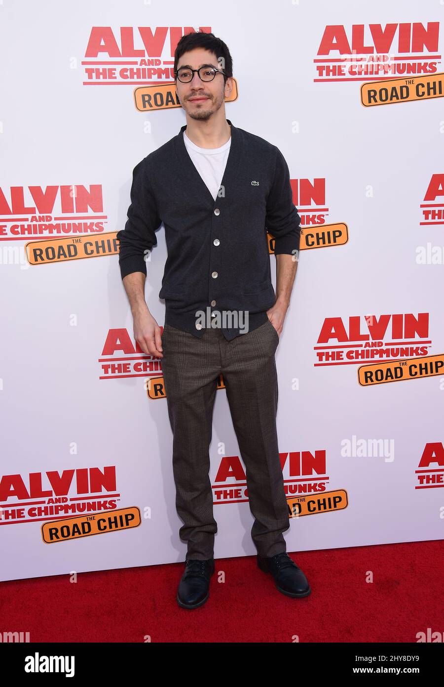 Justin Long 'Alvin and the Chipmunks: The Road Chip' Los Angeles Premiere held at the Zanuck Theater on the Fox Lot. Stock Photo