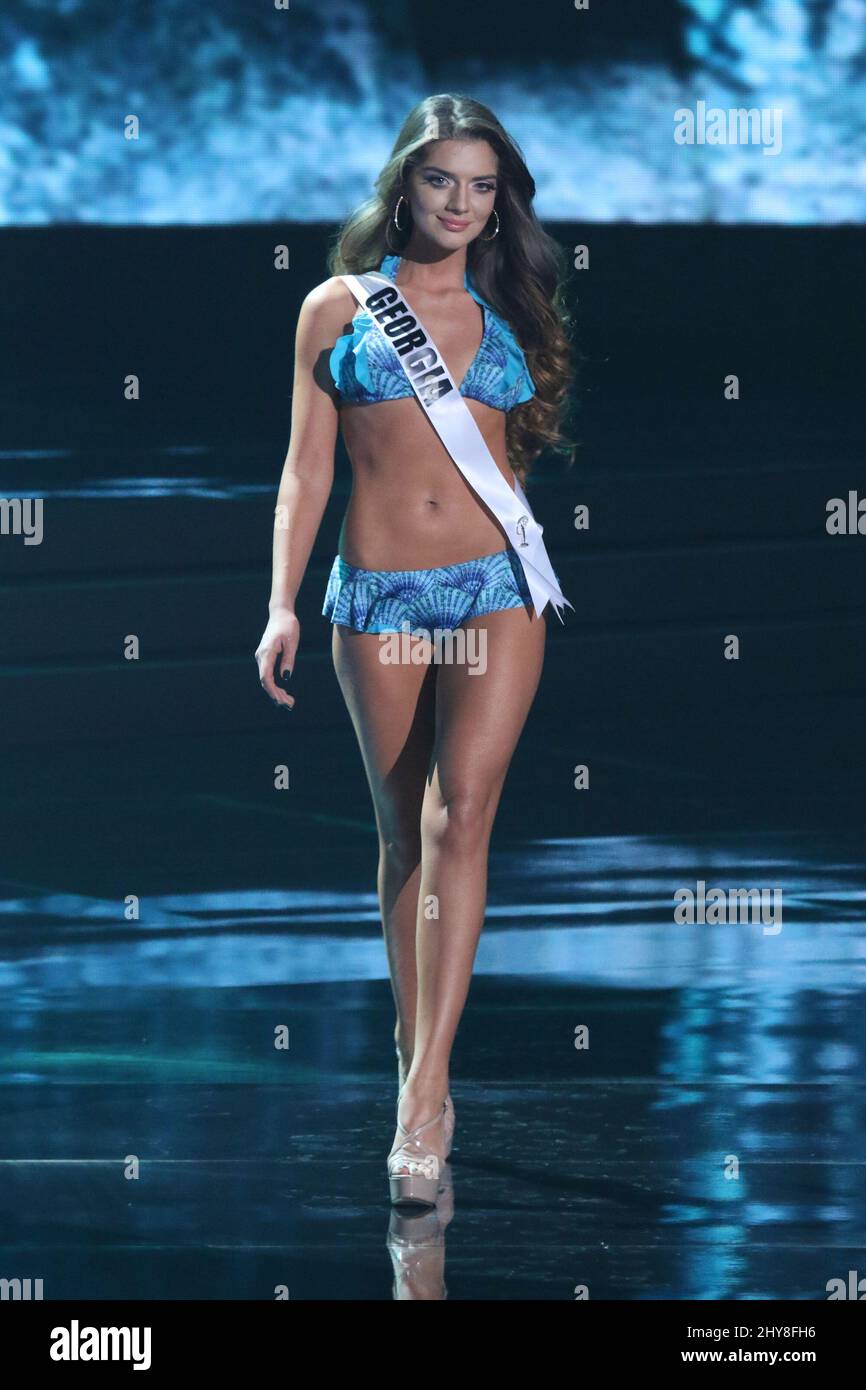 Miss Georgia, Janet Kerdikoshvili takes part in the Miss Universe Preliminary Competition, Planet Hollywood Resort & Casino Stock Photo