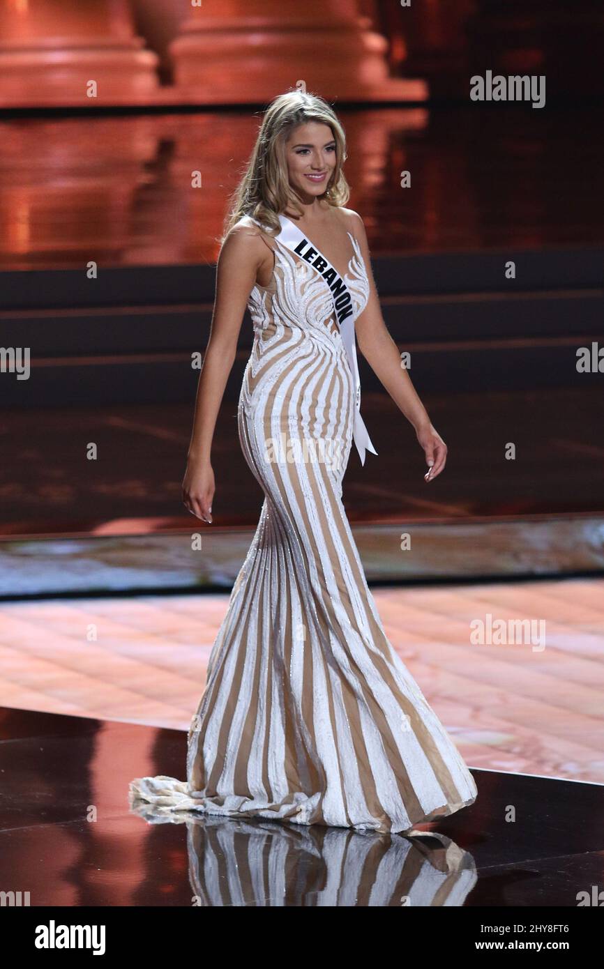 Miss Lebanon, Cynthia Roger Samuel takes part in the Miss Universe