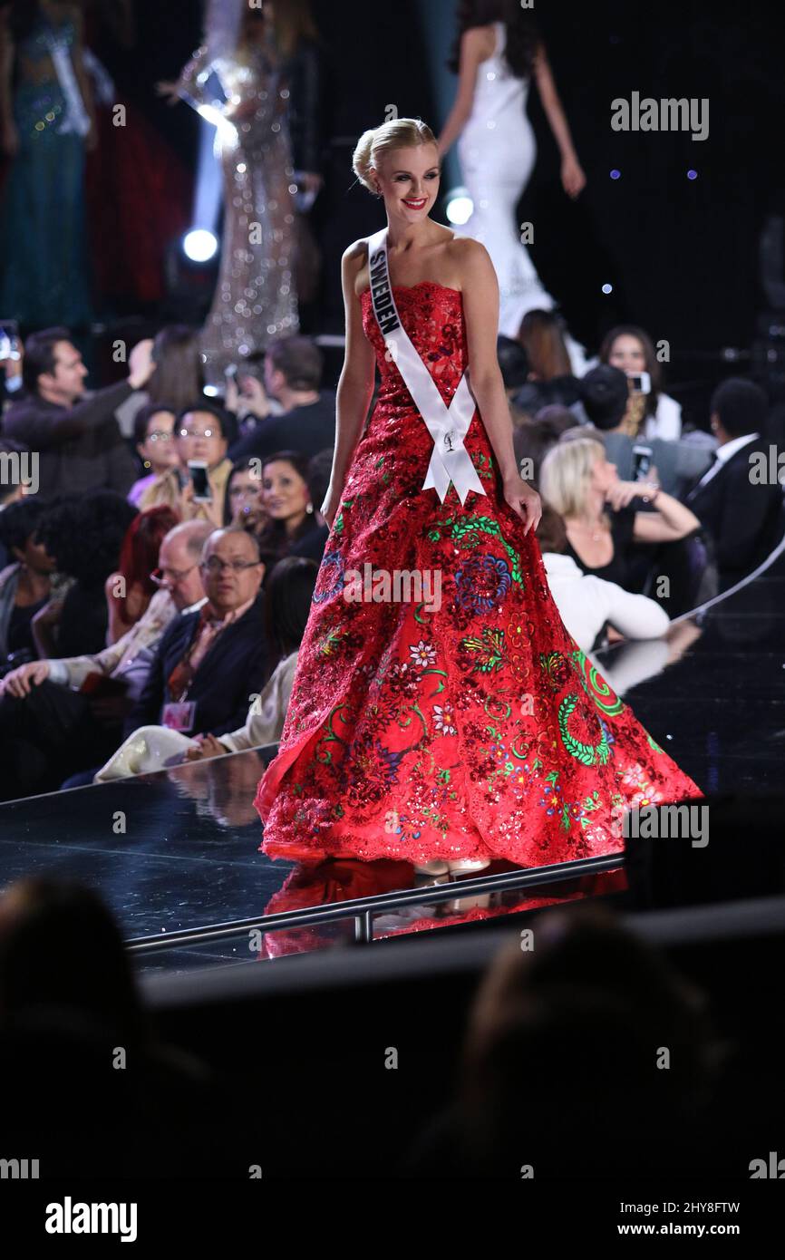 Miss Sweden, Paulina Brodd takes part in the Miss Universe Preliminary