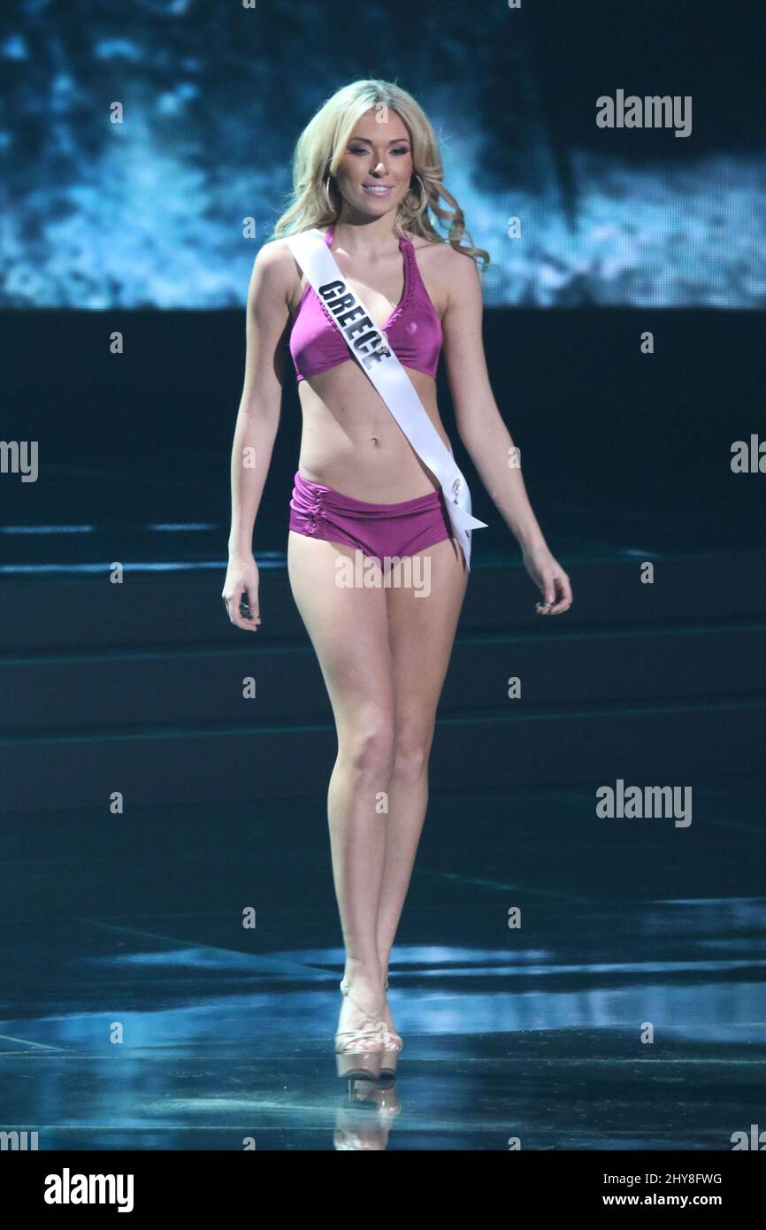 Miss Greece, Michaela Eleni Fotiadi takes part in the Miss Universe