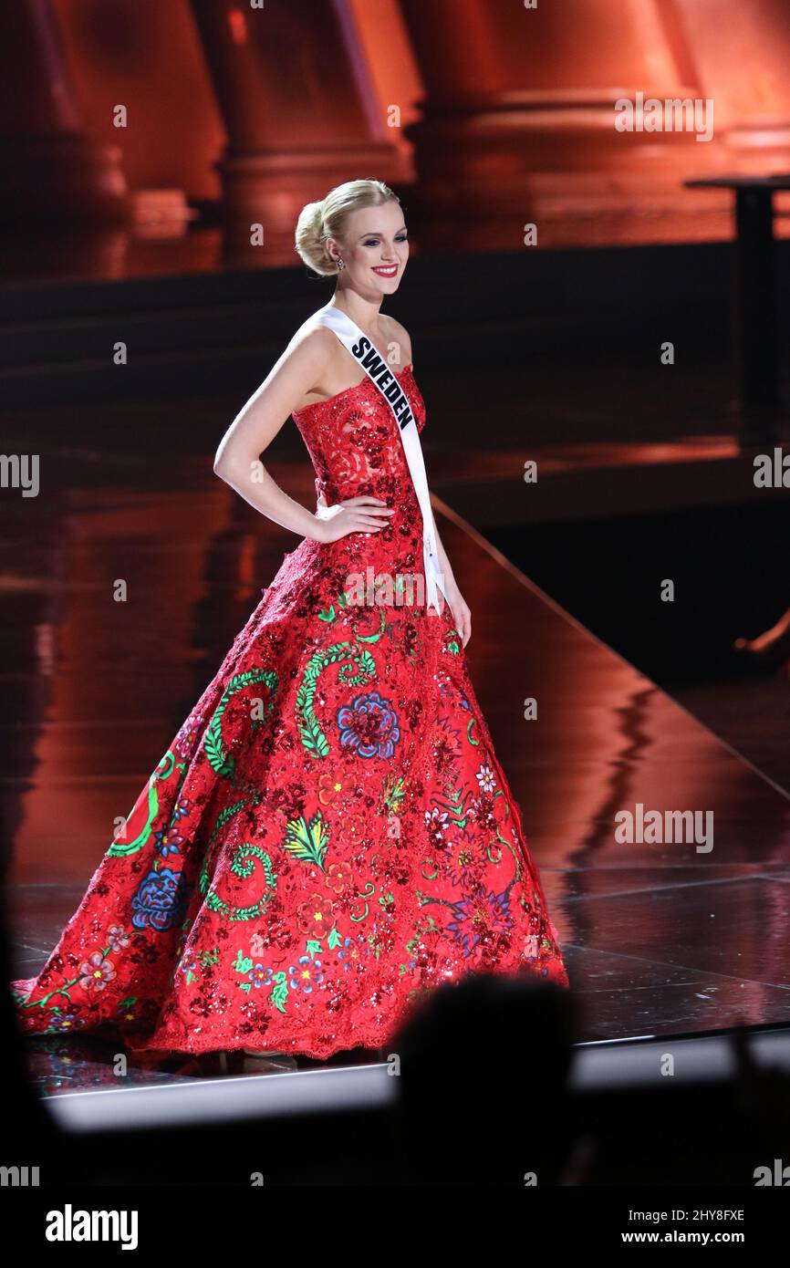 Miss Sweden, Paulina Brodd takes part in the Miss Universe Preliminary