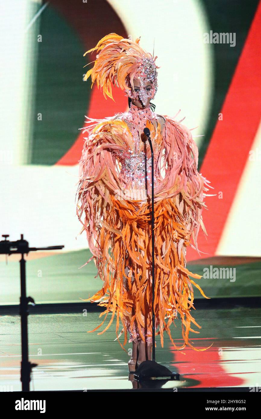 Miss Angola, Whitney Shikongo during the 2015 Miss Universe National National Costume Show, Planet Hollywood Resort & Casino. Stock Photo