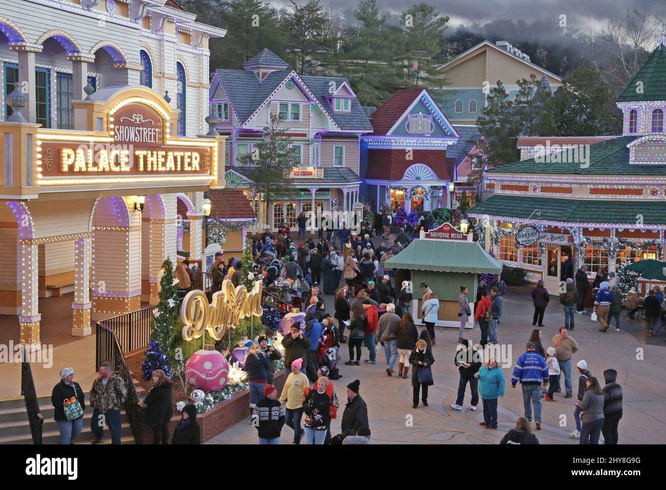 Dollywood In December Atmosphere Smoky Mountain Christmas at Dollywood December 19, 2015 Pigeon Forge, Tn Stock Photo ...