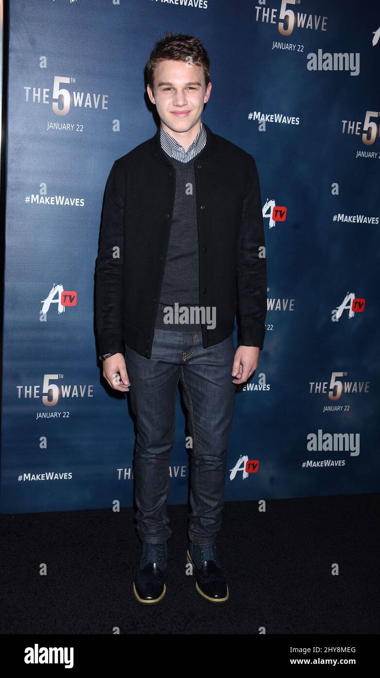 Gavin MacIntosh attending the 'The 5th Wave' Fan Screening held at the Pacific Theatres at the Grove in Los Angeles, USA. Stock Photo