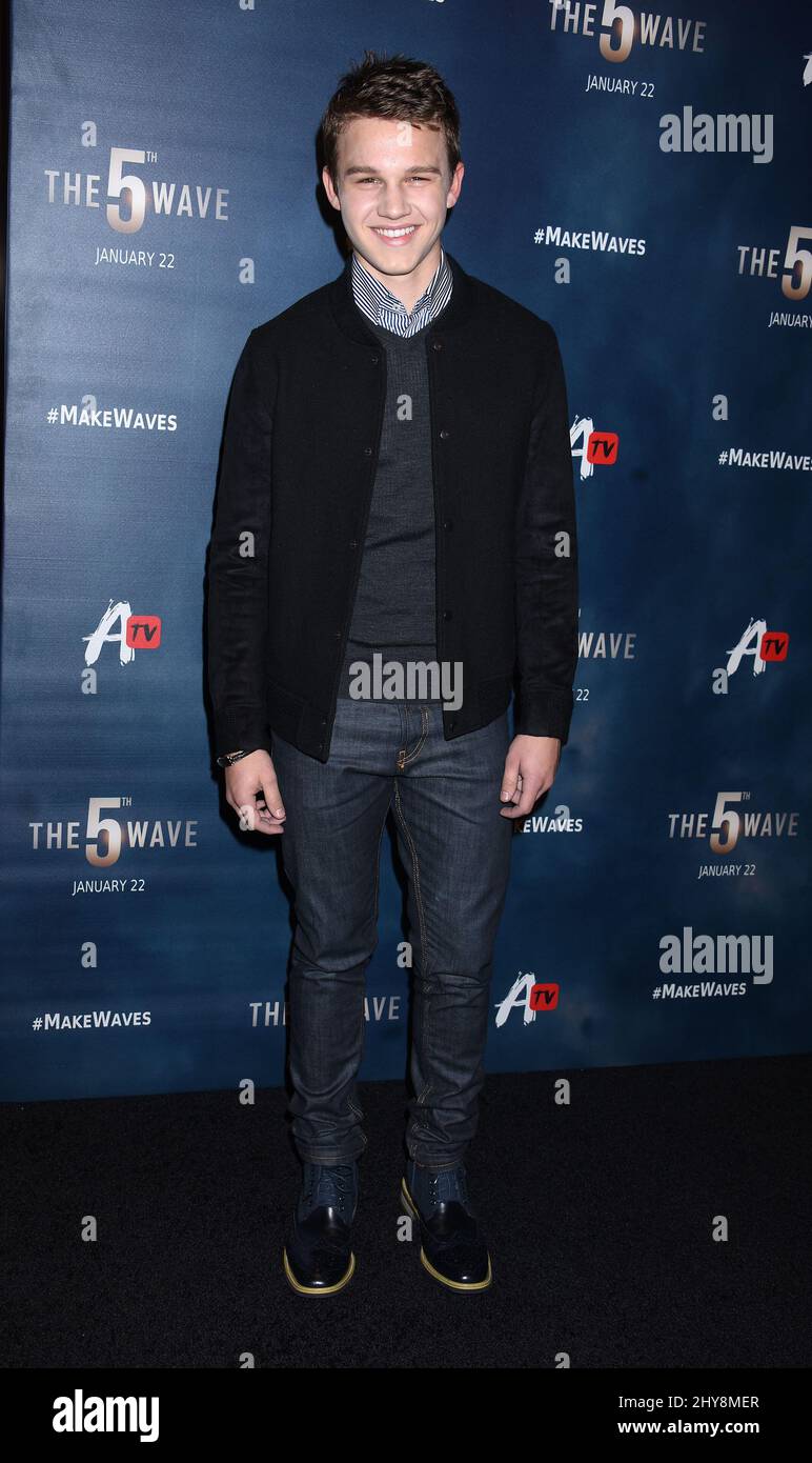 Gavin MacIntosh attending the 'The 5th Wave' Fan Screening held at the Pacific Theatres at the Grove in Los Angeles, USA. Stock Photo