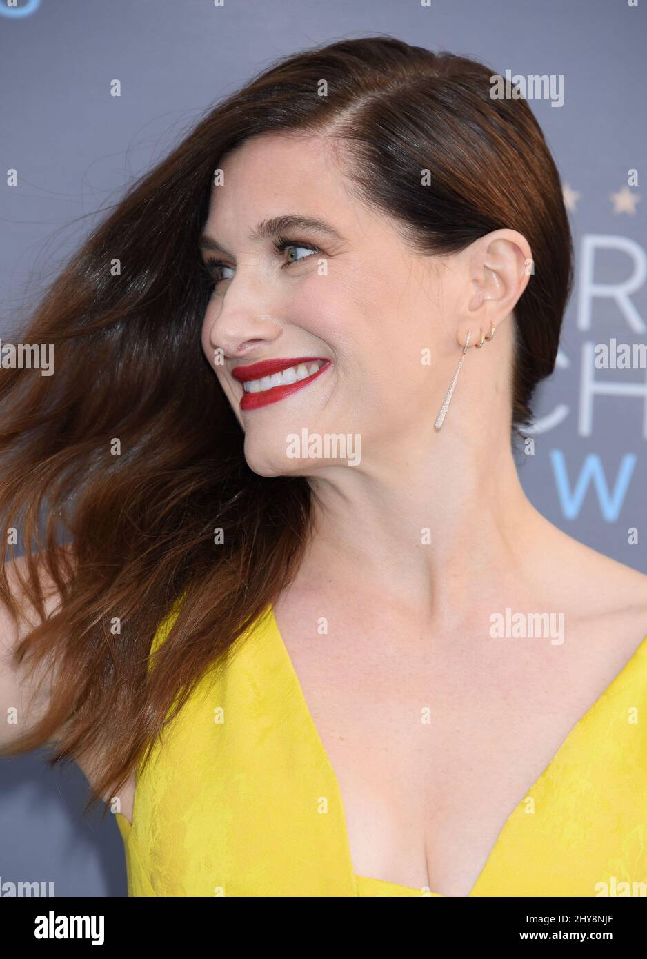 Kathryn Hahn attends the 21st Annual Critics' Choice Awards held at Barker Hanger at the Santa Monica Airport Stock Photo