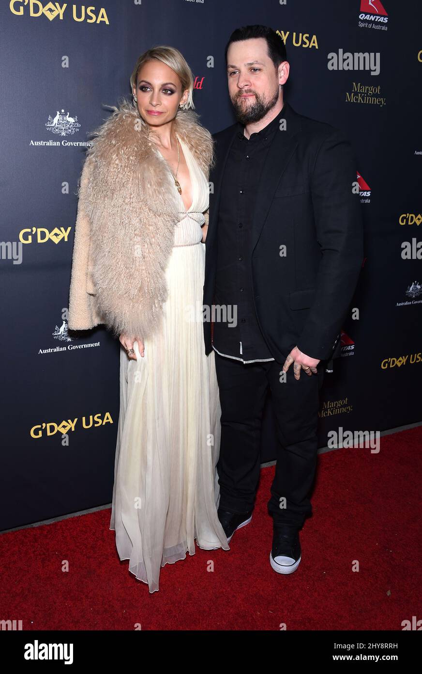 Nicole Richie & Joel Madden attending the 2016 G'Day USA Los Angeles Gala Stock Photo