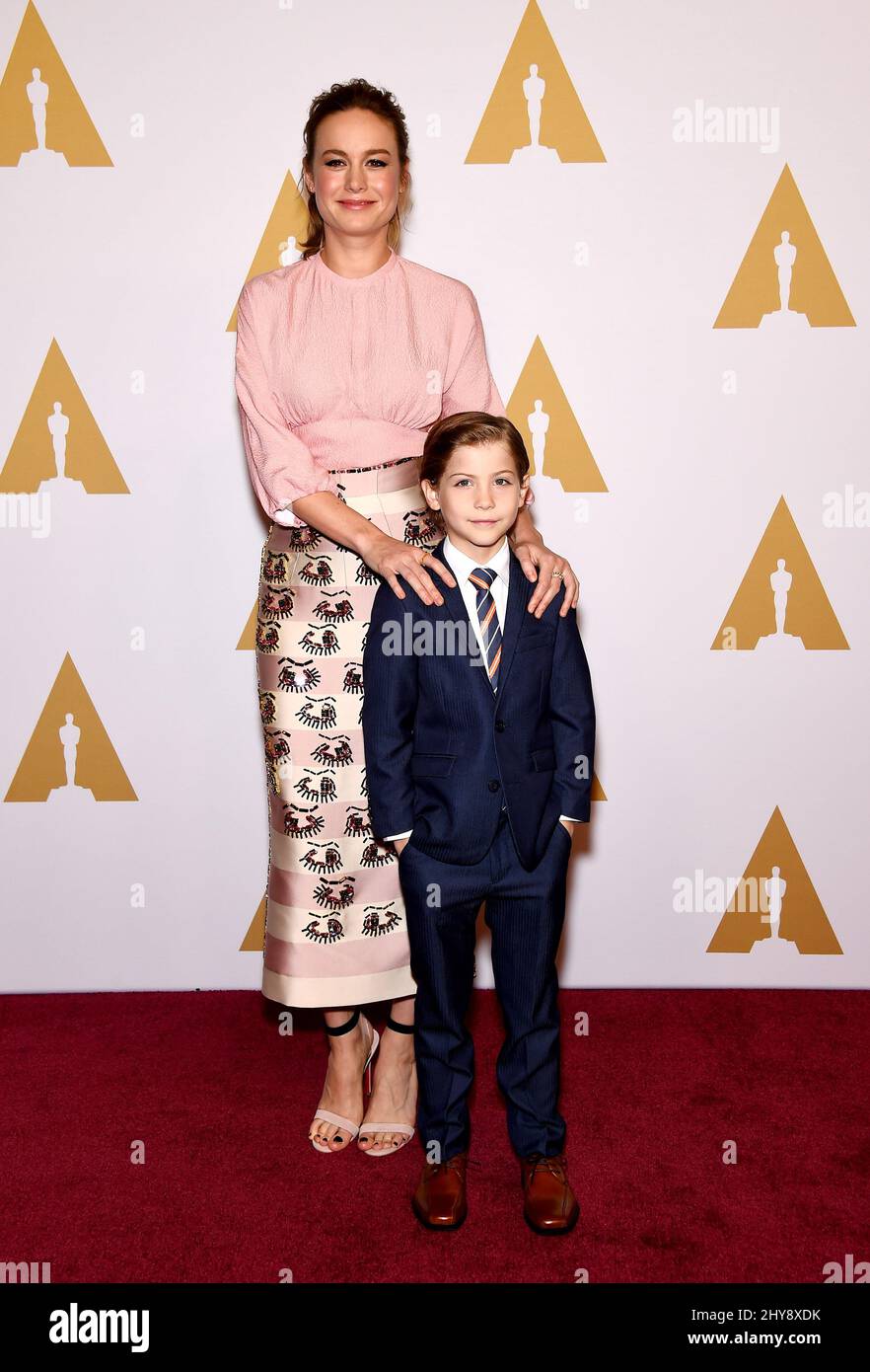Brie Larson and Jacob Tremblay attending the Oscar Nominees Luncheon held at the Beverly Hilton Hotel, Beverly Hills, Los Angeles. Stock Photo